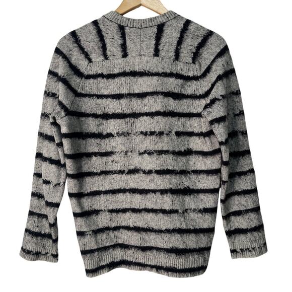 Saint Laurent Paris Unisex Wool Mohair Blend Gray Black Stripe Size Small - Picture 2 of 7
